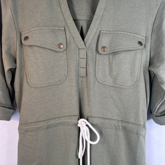 Grey State Drawstring Waist Boho Casual Cool Soft Fleece Active Dress Size XS - Picture 4 of 10